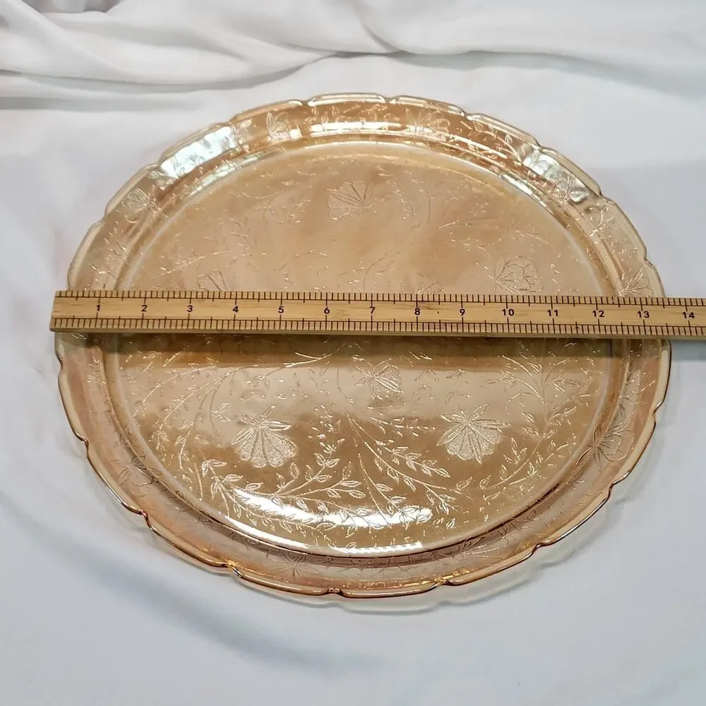 Jeannette Glass Peach Amber Plate 11